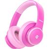 iClever BTH26 Cuffie con cancellazione attiva del rumore per bambini, 60 ore di gioco, volume sicuro 80dBA, ricarica rapida di tipo C, Bluetooth5.4, cuffie Bluetooth per bambini con cavo AUX per iPad