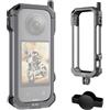 SIRUI Gabbia per Fotocamera per Insta360 X3, Custodia Protettiva in Alluminio per Insta360 X3 con Copriobiettivo in Silicone, Filettatura da 1/4 e Slitta Fredda, Accessori per Fotocamera, SC-X3