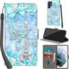 Haninsuze Cover per Samsung Galaxy S22 Ultra Custodia Cover Pelle Libro Portafoglio con Porta Carte Magnetica Protezione Antiurto Cuoio Flip Case Custodia Cover per Samsung S22 Ultra, Torre
