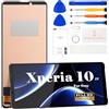 SRJTEK Schermo LCD per Sony Xperia 10 IV per Sony Xperia 10 IV, ricambio per schermo LCD XQ-CC54 XQ-CC72 SOG07 Touch Digitizer Assembly Kit di riparazione (nero, senza cornice)