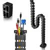 Duronic CM1DM BK Canalina per la gestione dei cavi, Regolabile in altezza, 4 canali per tavoli da ufficio, lunghezza 130 cm, Ideale per postazioni di lavoro, Nero
