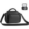 WINNING Custodia per fotocamere reflex, custodia impermeabile antiurto per fotocamera DSLR, borsa per fotocamera a spalla singola, tracolla regolabile compatibile con Sony, Canon, Grigio, Compatto