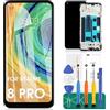 SRJTEK INCELL per Realme 8 PRO Sostituzione dello Schermo per Realme 8 PRO Digitalizzatore per Realme 8 PRO RMX3081 Kit di Riparazione LCD con Cornice (Nero, Senza identificazione dell'impronta Digitale)
