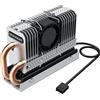 GRAUGEAR | Heatpipe Cooler | per M.2 NVMe SSD (2280) | 25 mm PWM ventola silenziosa | 4 cuscinetti in silicone | rame | alluminio | G-M2HP04-F