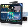 ATOTOZONE [12.95 QLED] ATOTOZONE X10 Autoradio 1 DIN e 2 DIN con Schermo Flottante, 8G+128G, Audio 7.1.2 CH, 4G LTE & SIM Cloud, Senza Fili CarPlay & Android Auto,Visione AI, LiveView Re-moto, GPS da Cruscotto