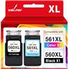SAILNER PG-560/CL-561 XL Cartucce d'inchiostro di ricambio per Canon 560 561 per Canon Pixma TS5350 TS5350a TS7450a TS5300 TS5350i TS5351 TS7450 TS5351a, 2 confezioni (1 x Nero, 1 x Colore)