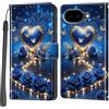 PHINIENLAND Cover per Google Pixel 10a Case PU Pelle Custodia [Kickstand] [Chiusura magnetica] [Slot per Schede], Portafoglio Flip Custodia per Google Pixel 10a,Rose blu