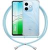 ANFAIRLACE Cover Cordino Compatibile con Oppo A5 Pro 5G, Custodia Trasparente TPU Morbido Silicone Laccio Chiaro Case, Blu