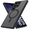 Cadorabo Custodia compatibile con Samsung Galaxy S23 ULTRA in NERO compatibile con MagSafe - Coperchio protettiva ibrida con bordo in silicone TPU e retro stabile
