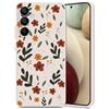 Guxira Cover Protettiva per Samsung Galaxy S25, Carino Floreale Design Custodia Antiurto Silicone Cover Antipolvere Protettiva Case per Galaxy S25 - Fiori di Foglia