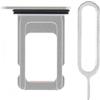 Generic iReplaceParts - Vassoio di ricambio per SIM Dual Sim con guarnizione in gomma con espulsore per vassoio SIM, per iPhone 11 (6,1 pollici), argento