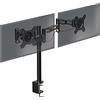 Duronic DM352 BK Braccio per 2 monitor per computer | Supporto doppio schermo PC articolato ergonomico | VESA 75 100 | Altezza regolabile | Rotativo inclinabile Girevole | Compatibilità universale