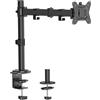 HUANUO Supporto per monitor HUANUO per schermi da 13-32 pollici, inclinazione, rotazione e rotazione con regolazione dell'altezza, 2 opzioni di montaggio, VESA 75 e 100 mm