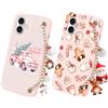 Krdvekm 2 x Cover per iPhone 16 6,1'' Natale Neve con Catena, Natalizia Braccialetto Custodia con Carino Aesthetic Print Femmina Mädchen Modello Christmas Disegni Collana Protettiva Case