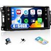 CAMECHO 4+64G 7 DSP autoradio per Jeep Wrangler Ram JK Dodge Challenger con Wireless Carplay, Android 13 Bluetooth Radio IPS HD Touchscreen con Android Auto WIFI GPS FM/RDS +Telecamera Posteriore