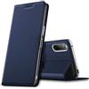 Verco case per Sony Xperia 10 III Cover, Custodia a Libro Pelle PU per Xperia 10 III Booklet Protettiva [magnetica integrata], Azzurro