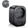 SoulBay Adattatore Presa Americana, Adattatore Presa USA con USB e USB-C, 3-in-1 Adattatore Spina Americana, Adattatore da Viaggio per USA Americano Messico Tailandia Canada(Tipo B)