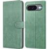 Leacckl Cover per Google Pixel 9 / Pixel 9 Pro, Custodia a portafoglio in Pelle PU Premium [Magnetica a Scatto] [Funzione Stand] per Google Pixel 9 / Pixel 9 Pro, Verde