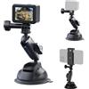 TELESIN Supporto a Ventosa 360° per Action Cam e Smartphone, Auto | Per GoPro Hero 13-5, DJI Osmo Action 6 5 Pro/4/3, Insta360, iPhone e Android, regolabile a 360° per auto e parabrezza