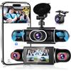 VECHTEL 2K Dashcam per auto anteriore e posteriore con WiFi, 4* Dash Cam 1080P Telecamera per auto con schermo IPS da 3 pollici,visione notturna,sensore G,protezione a 360 gradi,supporta 128 GB
