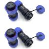 bayzconn 2 PZ SP17 2 Pin Spina Aviazione, Spina Femmina e Presa Maschile, Connettore per Cavo, IP68, Connettore Aviation a 2 Pin per Lampade Esterne, Usato 500V 10A