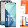 AGCUT (Non per Redmi 13) per Xiaomi Redmi Note 13 4G LCD Display - per Redmi Note 13 4G 23129RAA4G 23124RA7EO LCD Schermo Digitizer Touchscreen Full Assembly con Strumenti con Cornice (Nero)