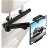 ZXShow Pieghevole Porta Tablet Poggiatesta 360° Rotazione Supporto Tablet Auto Estensibile Porta iPad Auto Sedile Posteriore per Bambini Universale per iPad Smartphone 4,7-12,9 Pollici