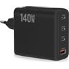 Aicharynic Caricatore USB C da 140 W: adattatore rapido a 4 porte, adattatore di alimentazione USB con 3 USB-C e 1 caricatore USB-A, alimentatore portatile per MacBook, i-Phone, laptop, iPad, Samsung