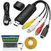 Musiook Convertitore da VHS a digitale, scheda di acquisizione video USB, lettore a nastro Mini DV, convertitore da nastro mini DV a digitale per editing Hi8 VHS a DVD digitalizzare, registrazione audio video