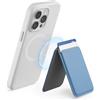 MOFT Movas, portafoglio MagSafe per 1-2 carte, forte portafoglio magnetico con regolazione dell'angolo, in pelle vegana, per iPhone serie 15/14/13/12, blu vento