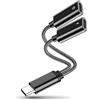 Ownkim Adattatore USB C Jack 2 in 1, Caricatore e Cuffie Audio, Compatibile con Samsung, Huawei, Pixel, OnePlus, Cavo TPE Robusto e Portatile (9 cm)