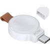 MxyVrix Caricabatterie Portatile per Apple Watch - Cavo di Ricarica Wireless Veloce con USB C e USB A - Compatibile con Tutti i Modelli di Apple Watch - Design Magnetico e Sicuro - Bianco