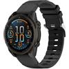 CHULN 22mm Silicone Quickfit Cinturino in Pelle per Garmin Fenix 8 47mm/Fenix 7 Pro/Fenix 7/Fenix 6/Fenix 6 Pro/Fenix 5/Fenix 5 Plus, Regolabile Sportiva Cinturino di Ricambio per Smartwatch.(No host)