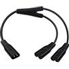 HuaLiSiJi Cavo CA IEC 320 C8 a Doppio C7 250V 2.5A C8 plug a C7 presa Maschio a Femmina Estensione Cavo Adattatore per Monitor di Computer, Smart TV, ecc (Nero, 0.3 m)