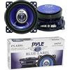 Pyle 2 PYLE PL42BL diffusori coassiali a 2 vie blu 4 10,00 cm 100 mm 180 watt rms 360 watt max per porte portiere auto o predisposizione misure standard, a coppia
