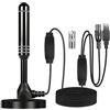 MEgegulo Antenna TV Portatile ad Alta Definizione, 360°, 4K 1080P VHF/UHF, HDTV, Doppio Amplificatore di Segnale, Base Magnetica