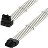 LINKUP - Cavo di Alimentazione ad Alta Corrente PCIE 5.0 16Pin (12+4) AVA con Angolo Destro 600W | Molded & Soldered Type 16AWG Sleeved | Compatibile con RTX5000 & RTX4000 & RTX3000 FE | 70cm Bianco