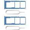 EMSea 2 supporti per vassoio per scheda SIM Micro SD, ricambio con pin SIM, compatibile con Samsung Galaxy A12 2020, blu