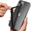 Sinjimoru Reusable Stretching Phone Strap, Silicone Cell Phone Grip Holder with Clip for iPhone Case Secure & Slim Smart Phone Holder for Hand. Sinji Loop Clip 210, Nero