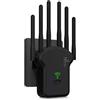 Generico Ripetitore WiFi Potente per Casa,Amplificatore Wifi,6 Antenna,2 Porte LAN, 360° Copertura,Estensore WiFi per Casa e Ufficio,WiFi Extender,Coverage up to 11,800 sq.ft,Facile installazione-