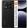 XIAOMI Redmi Note 14 Pro 5G 12GB RAM + 512G ROM smartphone 6.67 pollici 120Hz 200MP 5110mAh 45W batteria, nero (con caricabatteria)