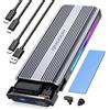 GRAUGEAR M.2 SSD alloggiamento in alluminio, 10 Gbps, NVMe e SATA, USB 3.2 Gen2, supporta 2280/2260/2242, Dynamic RGB Lighting, dissipatore di calore, senza attrezzi