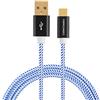 CableCreation - Cavo USB tipo C, 3 m, intrecciato tipo C (USB-C) a USB A standard per Nexus 5X/6P, MacBook 12, Yoga 900 e altri, 3 m, blu [resistenza 56K Ohm]