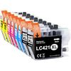 Yowell LC421XL Cartucce d'inchiostro Compatibili per Brother LC421 LC-421XL Multipack Cartucce per Brother DCP-J1050DW DCP-J1140DW MFC-J1010DW, Confezione da 8