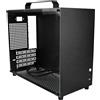 ALAMENGDA V500 Mini Case Portatile per Computer M-ATX/ITX, Case Mini-Tower, Case Desktop DIY con Laterale Completamente in Acrilico Trasparente con Maniglia, Supporta GPU da 320MM (Nero-2.0)