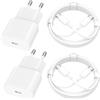 Rombica [Certificato Apple MFi] Caricabatterie iPhone 16, Rombica 4Pack 20W USB-C Settore Adattatori Caricabatterie da Parete Tipo-C Ricarica Rapida Con Cavo Tipo-C Da 2M Per iPhone 16/16 Plus/16 Pro/16 Pro