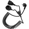 POANES Cavo di prolunga Schuko, doppia presa a spirale, estensibile 0,75 - 2 m, 4000 W con 2 prese a doppia presa (AC-2 Plug-TH-DE-Black)