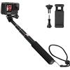 HSU Bastone selfie estensibile per GoPro, impugnatura impermeabile per Hero 11/10/9/8/7/6/5/4/3, smartphone e altre fotocamere d'azione (57,4cm)