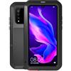 FONRESTutto il Corpo Custodia per Huawei P30 Lite, Love Mei 6,15-pollice Robusto Ibrido Alluminio Metallo Antiurto Antipolvere Cover con vetro temperato, Supporta la Ricarica Wireless (Nero)