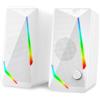 Redragon GS510 - Altoparlanti da scrivania RGB, 2.0 canali, per PC, con 4 modalità di retroilluminazione a LED colorate, bassi migliorati e controllo del volume di facile accesso, alimentazione USB